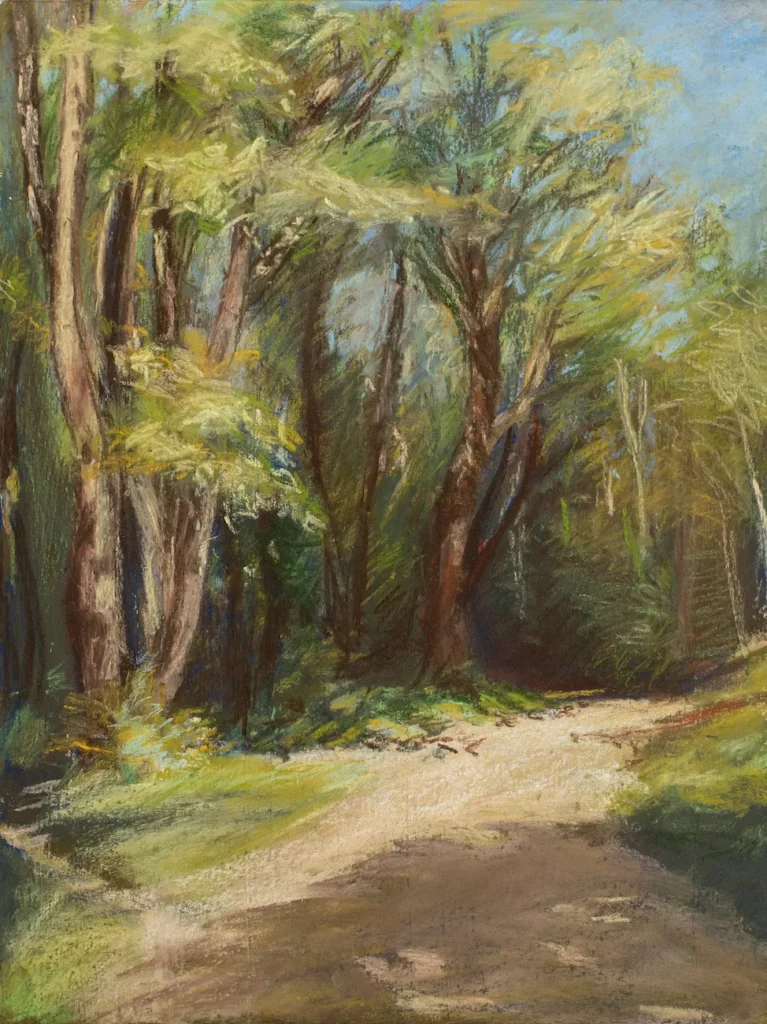 Promenade du fort de Bron, 2024, pastel, 22.2 x 29.7 cm, 350€ (encadré)