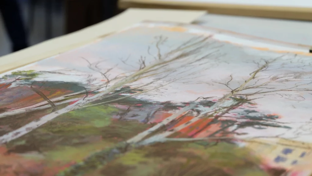 À côté de la Roseraie, 2024, pastel, 28.7 x 43.7 cm, 440€ (encadré)