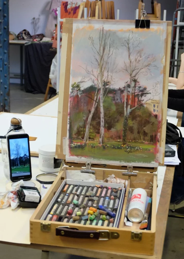 À côté de la Roseraie, 2024, pastel, 28.7 x 43.7 cm, 440€ (encadré)