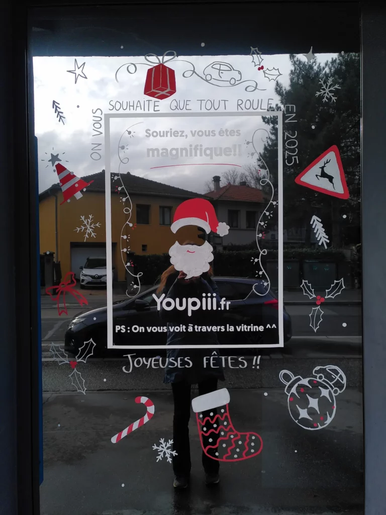 Peinture sur vitrine_posca_miroir